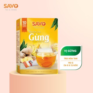 Trà gừng hòa tan savo - hộp 16 gói x 15g