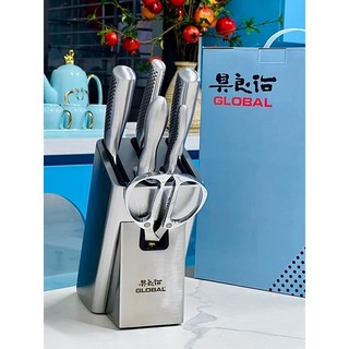 Bộ dao 7 món  kèm ống cắm dao Global - hàng Nhật