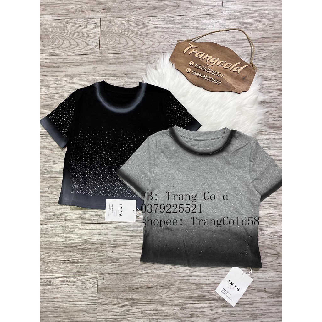Áo phông croptop đính đá hàng QC đẹp (Ảnh thật shop tự chụp)
