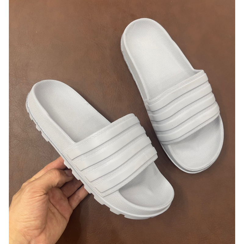 Dép quai ngang nam và nữ đúc nguyên khối đế trống trơn trượt độn đế 3cm (CV191)