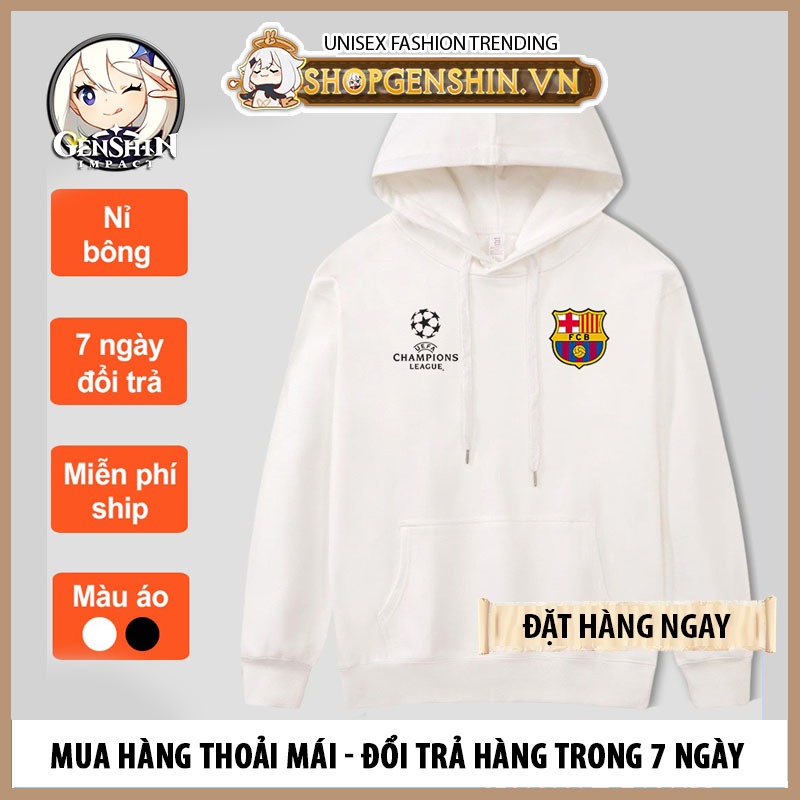 (Nhiều mẫu) Aó Hoodie In Logo Real Madrid Juventus Manchester United