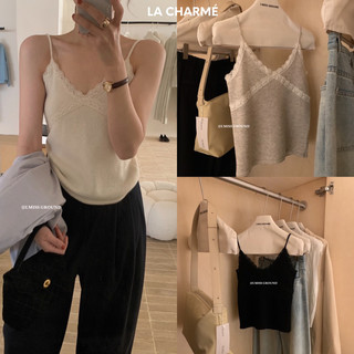 𝗟𝗔 𝗖𝗛𝗔𝗥𝗠𝗘́ |áo mongtoghi dây viền ren i miss 0686
