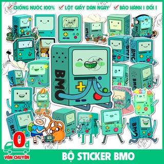 Combo 100 sticker BMO decal hình dán decal người máy xanh dễ thương New King of Ooo Adventure Time