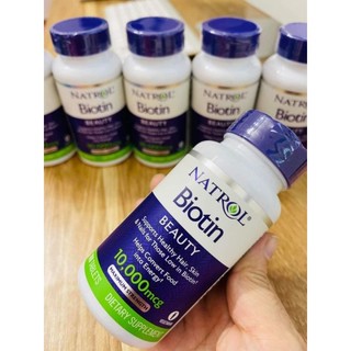 Viên uống mọc tóc Natrol Biotin 10000 Mcg của Mỹ 100 viên giúp hỗ trợ mọc tóc, giảm gãy rụng tóc