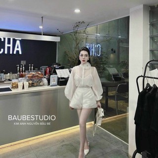 SET ÁO SƠ MI TAY PHỒNG KÈM SHORT