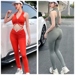 Set bộ đồ tập gym yoga nữ rút dây xinh
