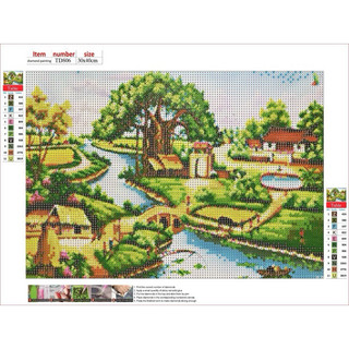 Tranh đá mini 30*40 cảnh đồng quê