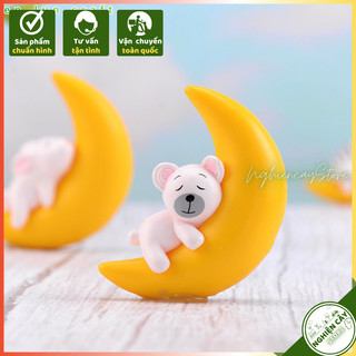 Phụ kiện Gấu cung trăng trang trí tiểu cảnh, cây cảnh, sen đá