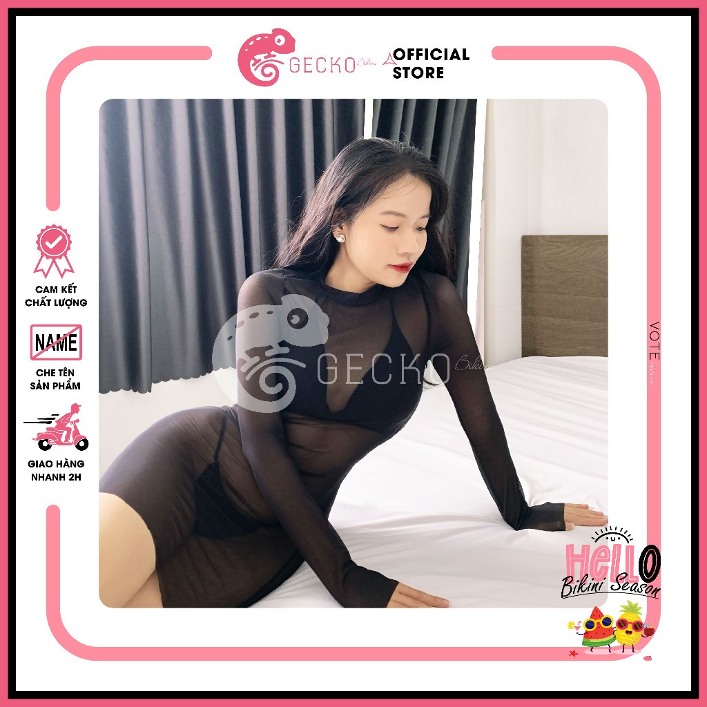 [HCM] Combo 3 Món Bikini GECKO Áo Tam Giác Kèm Áo Lưới Xuyên Thấu 4CB10 (Ảnh Thật) | BigBuy360 - bigbuy360.vn