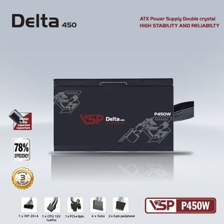 Nguồn máy tính 450w vsp delta p450w hàng chính hãng bảo hành 36th