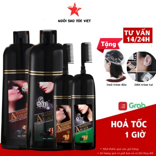 Combo Dầu Gội Phủ Bạc Sin Hair chính hãng, dầu gội thành phần Nhân Sâm, phủ bạc ngay từ lần gội đầu tiên