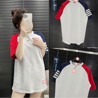 Sale Sốc Áo Thun Thom Browne 4 Sọc Phối Màu Đỏ Xanh Hot Hit 2024, Áo Cộc Thom Trend 2024 Nam Nữ Chất Thun Thoáng Mát