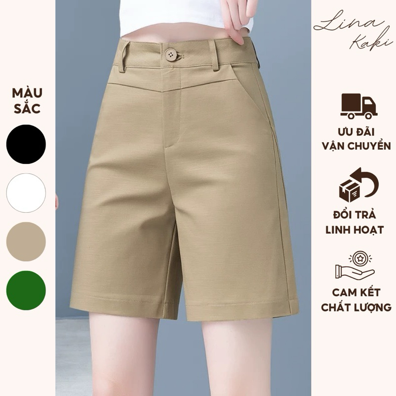 M5 Quần short kaki nữ kiểu dáng trẻ trung, màu sắc tươi sáng