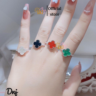  Nhẫn bạc nữ nhẫn bốn lá màu sắc 