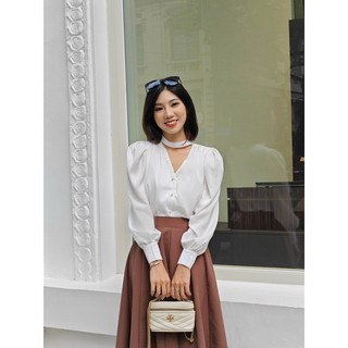 Áo sơ mi kiểu nữ ALENA Fashion sơ mi công sở cổ chocker