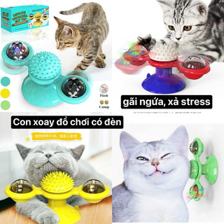 ĐỒ CHƠI gãi ngứa con xoay CỐI XAY GIÓ CÓ ĐÈN CHIẾU KIÊM ĐỒ GÃI NGỨA CHO THÚ CƯNG CHÓ Mèoo