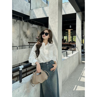 [Ảnh thật] Áo sơ mi tay dài basic chất thô mềm 2 túi ngực