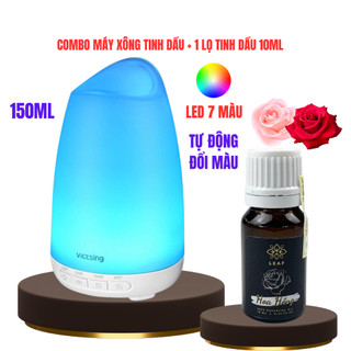 Combo máy xông tinh dầu vdecor + 1 lọ tinh dầu leaf 10ml - tan an an