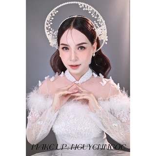 mấn cô dâu cao cấp, mấn ren hoa kết hạt