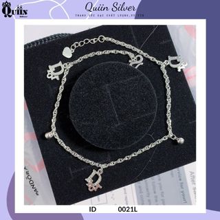 Lắc chân bạc ta, bạc S925 Quiin - Hình chữ D r dành cho nữ 0021L