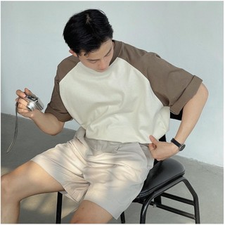 Áo Phông Nam Phối Màu Trơn Cotton Thuần 100% Mịn Mát