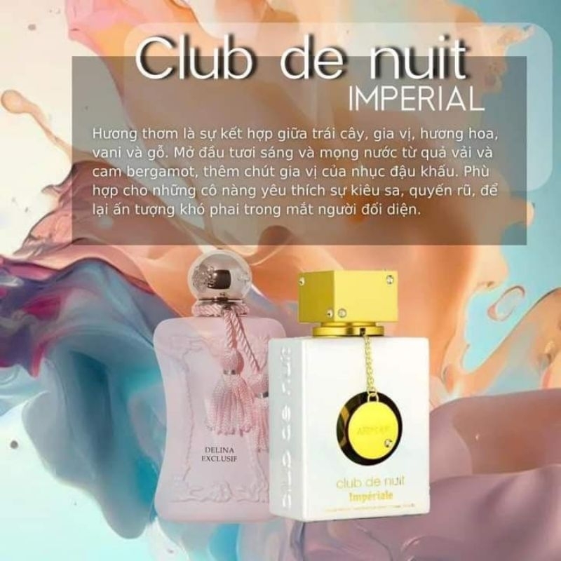 Nước hoa chiết Club denuit Amarf imperiale 10ml dupe Delina