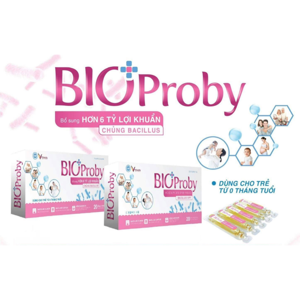 Men ống BIO Proby. Bổ sung 6 tỷ lợi khuẩn, giúp tăng cường tiêu hoá. Giảm táo bón