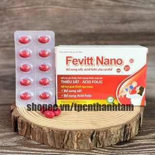 30 Viên - Viên uống bổ sung sắt FEVITT NANO 30 Viên bổ máu, cải thiện tình trạng thiếu máu - Hộp 30 viên