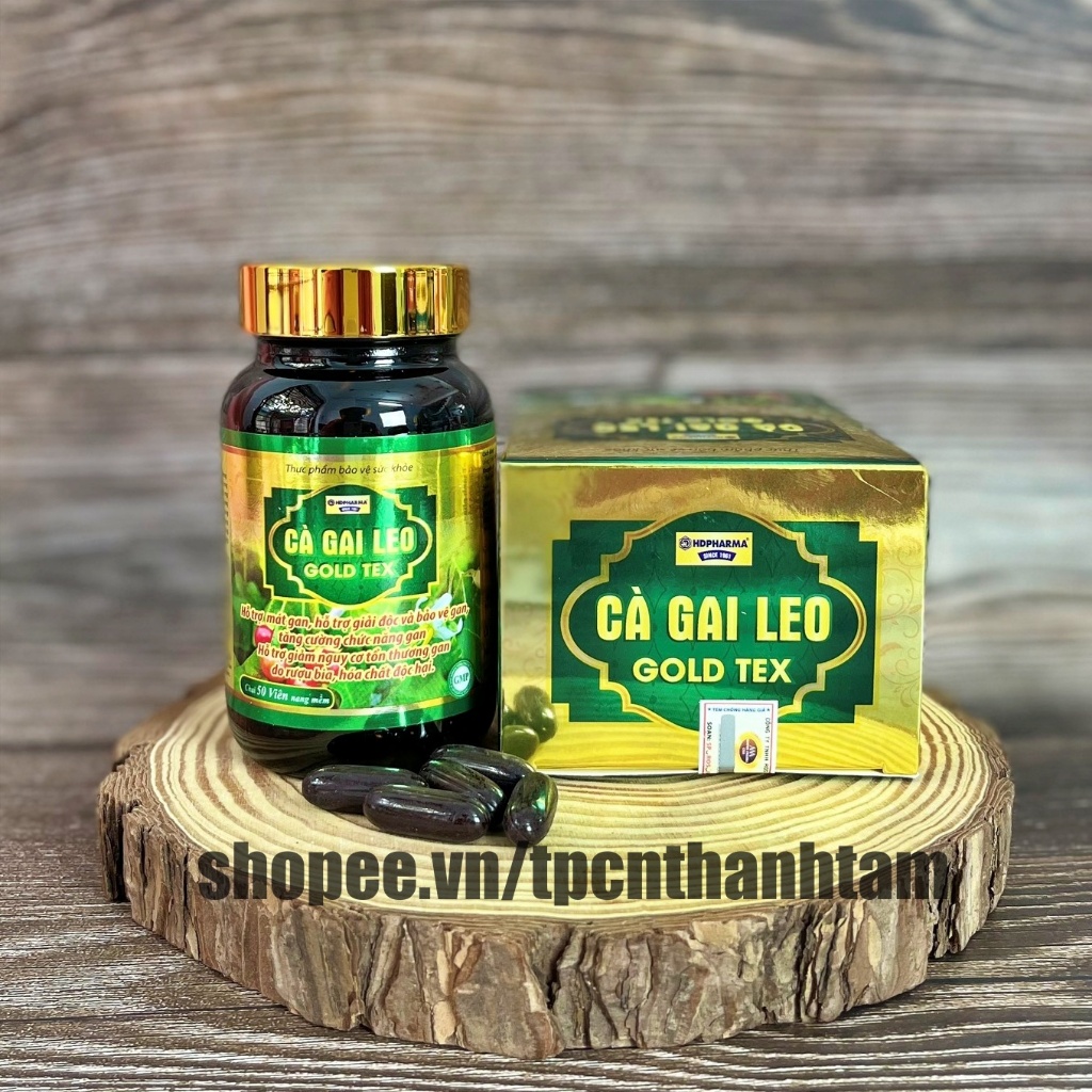 Bổ gan Cà Gai Leo GOLDTEX hỗ trợ giải độc gan,làm mát gan, hạ men gan, tăng cường chức năng gan - Hộp 50 viên