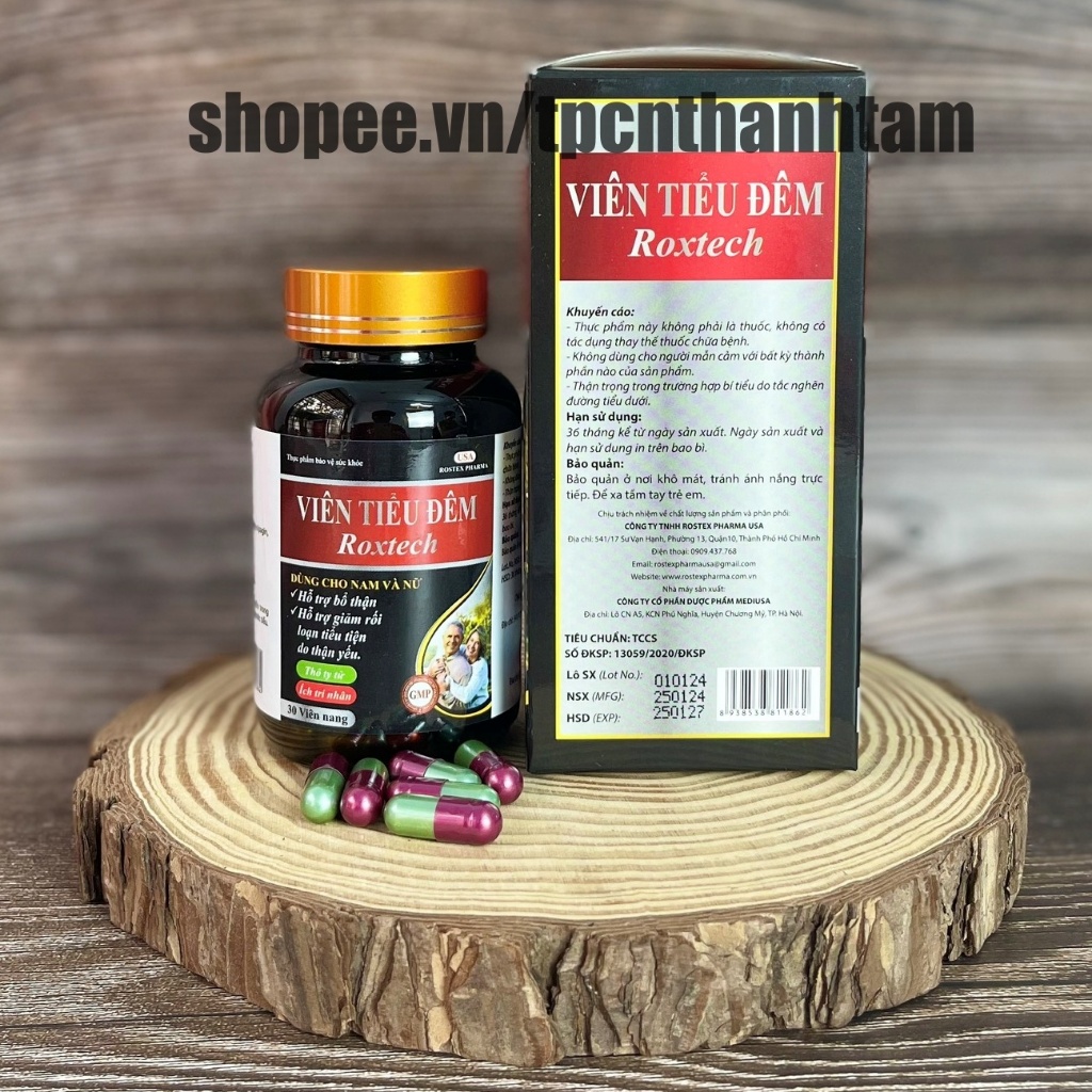 VIÊN TIỂU ĐÊM Roxtech tăng cường chức năng thận, giảm tình trạng tiểu đêm – Hộp 30 viên nang