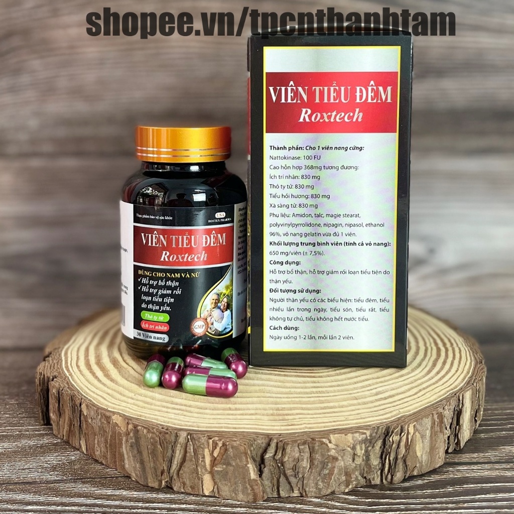 VIÊN TIỂU ĐÊM Roxtech tăng cường chức năng thận, giảm tình trạng tiểu đêm – Hộp 30 viên nang