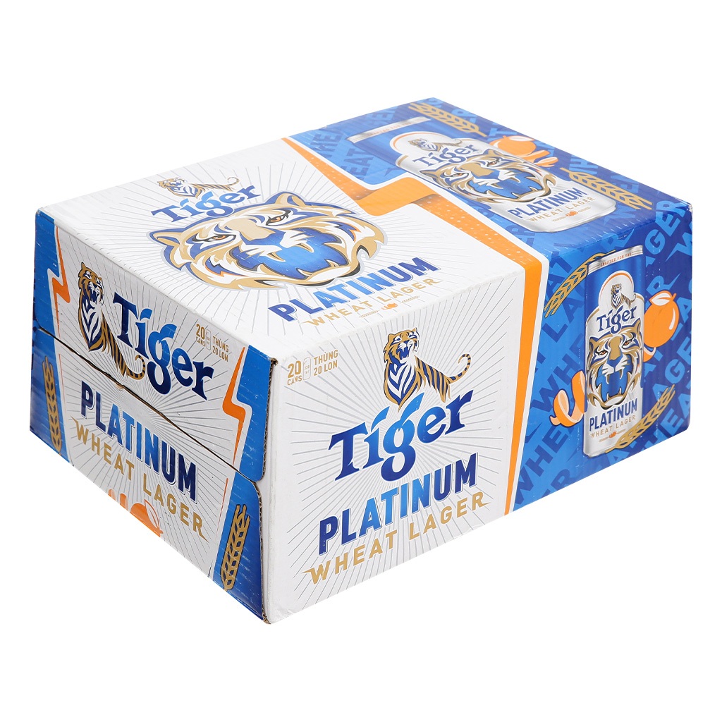 Thùng 20 lon bia Tiger Platinum Wheat Lager 330ml