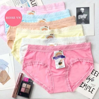 Combo 10 quần lót cotton - quần lót nữ ren thái lan đa dạng màu sắc, -Mả 5889-