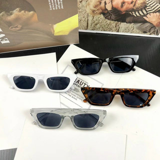 Kính mát gọng chữ nhật, mắt kính trơn nam nữ phong cách Retro Hàn Quốc.