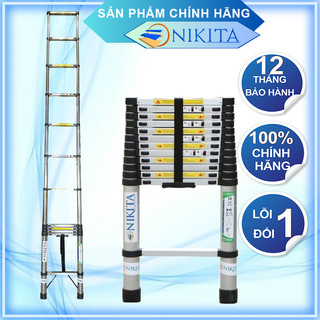 Thang nhôm rút đơn, kích thước rút gọn nhỏ gọn dễ mang theo - Chính hãng NIKITA 2024