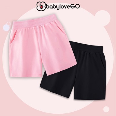 Quần đùi cho bé trai bé gái BabyloveGO mẫu mới 2026 quần short chất nỉ da cá dáng thể thao năng động QT005