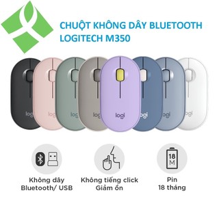Chuột không dây Bluetooth Logitech Pebble M350 / M350s - Hàng chính hãng