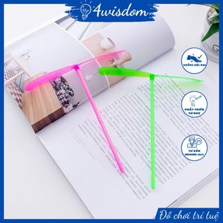 Set 2 chiếc chong chóng nhựa xoay tay 4wisdom, đồ chơi chong chóng tre chuồn chuồn tuổi thơ quay tay cho bé