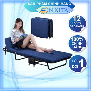 Giường gấp ba, có bánh xe di chuyển rộng 65cm, Gấp gọn thành ghế Sofa - Bảo hành chính hãng 12T