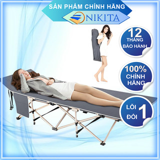 Giường xếp du lịch, vải bạt 3D chống thấm, chống bám bụi, xếp gọn kèm túi du lịch - NIKITA