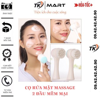 Cọ rửa mặt, massage mặt 2 đầu - mềm mại, siêu sạch