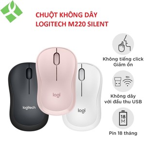 Chuột không dây logitech m220 silent - hàng chính hãng