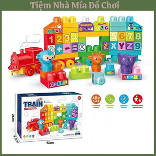 Đồ Chơi Xếp Hình Đoàn Tàu Chở Chữ Cái 68 Chi Tiết, Đồ Chơi Lắp Ráp Lego Tàu Hoả Kéo Chữ Và Số Cho Bé