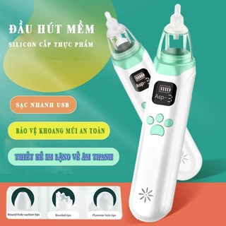 Máy hút mũi cho bé điện tử, phù hợp trẻ sơ sinh, hút nhẹ nhàng êm ái sạch sẽ an toàn không đau
