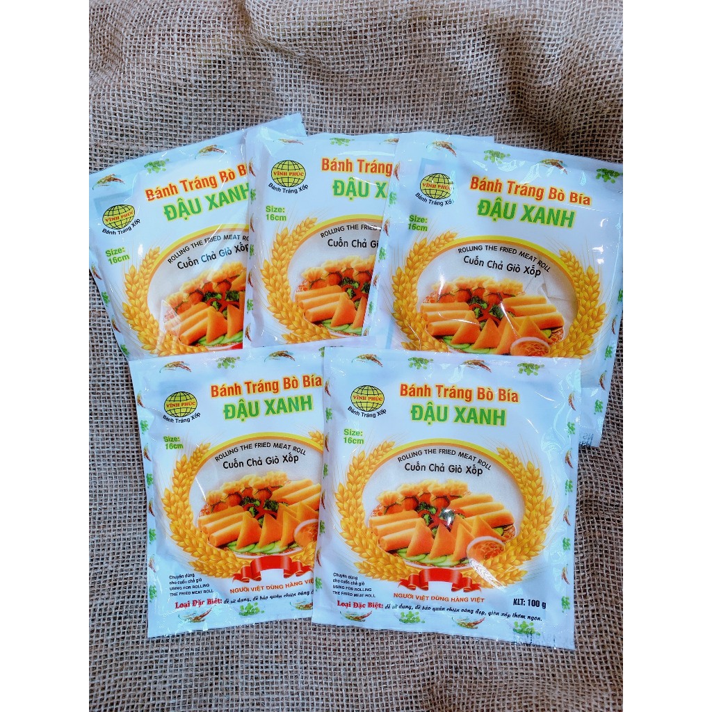 Bánh tráng bò bía đậu xanh combo 3 -5 gói