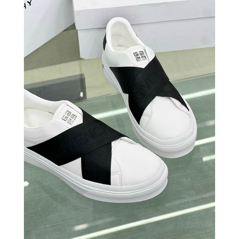 Giày slipon GVC chun chéo khắc laze , giày da lười dành cho nam