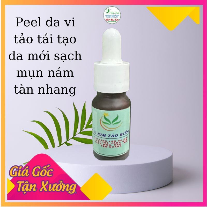 (tặng kèm serum phục hồi) vi kim tảo cao cấp giảm mụn mờ nám tàn nhang thay da sinh học peel lột da mặt retinol