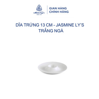 Dĩa trứng sứ cao cấp minh long 13 cm - jasmine lys - trắng ngà