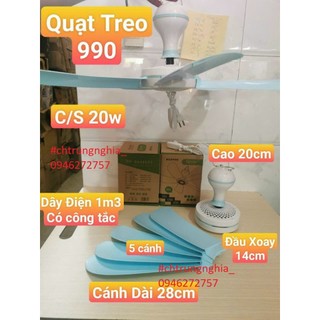 Quạt trần mini 5 cánh treo tiện dụng sải cánh 17cm 21cm 25cm 28cm siêu bền, siêu tiết kiệm điện, tháo lắp dễ dàng