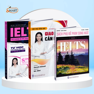 Combo 3: Sách Giao tiếp căn bản, IELTS Từ vựng & Kỹ thuật đọc hiểu, Phụ đề phim song ngữ - Smart English Official